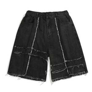 Streetwear surdimensionné pour hommes personnalisé OEM déchiré en détresse broderie Denim Jean solide décontracté 100% coton Shorts - Product Image 2