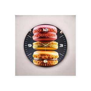 50cm <b>Silent</b> Wooden Table Wall <b>Clock</b> Colorful Macaron Pattern Print Gift Product - Product Image 1