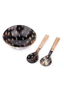 Prix de gros Artisanat naturel Inde Bol de service en corne de buffle artisanal Style animal poli Vaisselle de forme ovale nautique - Product Image 3