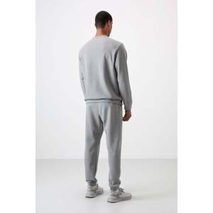 Conjunto Deportivo Casual para Hombre, Corte Cómodo, Estampado, Gris Melange, Algodón Grueso, Textura Suave, 85253 - Product Image 1