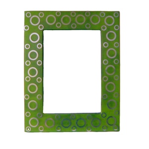 กรอบตกแต่งผนังทำจากทองเหลืองโบราณสไตล์วินเทจทำจากไม้และแก้วพร้อมแหวนเงินสีเขียวประเภทพิมพ์รูปภาพ - Product Image 1