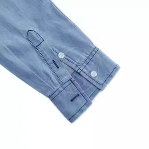 Fabricación de fábrica Nueva llegada de manga larga Hombres Jeans Camisa Personalizada Venta al por mayor Hombres Jeans Camisa - Product Image 3