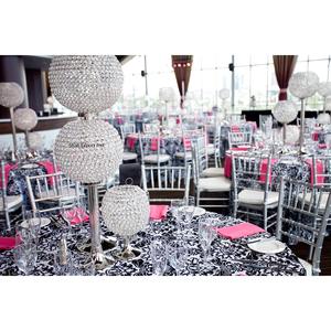 Glamorous Silver Crystal Beaded Goblet Candle Holder Stand para bodas Fiestas Mesa Decoración Centros de mesa - Product Image 2