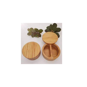 Recipiente de madera para sal y pimienta, contenedor dividido con cuchara para servir y tamaño personalizado, precio barato - Product Image 4