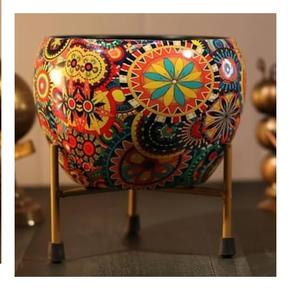 Pot de fleurs décoratif de qualité durable, martelé, grand, décoration de la maison et décoration de jardin d'hôtel - Product Image 5