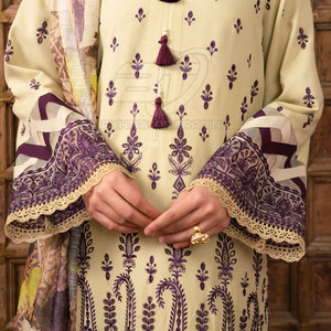 Ensemble de 3 pièces pour femmes, style pakistanais, en coton/polyester, pour l'hiver - Product Image 6