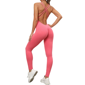 High Quality Unisex Off-Shoulder Sportswear Short Sleeve Flared Yoga <b>Jumpsuit</b> Sexy One Piece Gym <b>Workout</b> Bodysuit Four-Way - Product Image 6