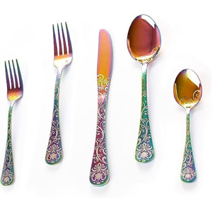 <b>Top</b> Quality Made in India <b>Rose</b> Gold Plated Spoon Fork and Knife Stainless Steel Cutlery Set at Affordable Rate - Product Image 4