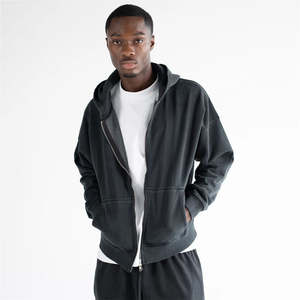 2025 100% coton 400gsm poids lourd gros blanc personnalisé polaire pull surdimensionné hommes sweats à capuche - Product Image 6