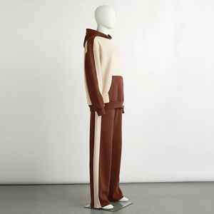 Conjunto de Sudadera con Capucha y Pantalones Deportivos de Poliéster/Algodón para Hombre, Diseño Personalizado Vintage, Corte Acampanado, Lavado Ácido, con Pedrería, Ecológico - Product Image 4