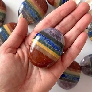 Offre Spéciale en vrac naturel sept Chakra Agate collé poli gravé sculpté Feng Shui amour guérison méditation Figurine décoration - Product Image 2