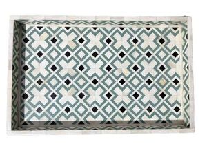 Hermosa bandeja con incrustaciones de hueso indio de granja para el hogar, Hotel, Motel, bandejas para servir, hermosa bandeja de granja, forma Rectangular - Product Image 2