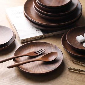 Top Selling Round Wood Plate for <b>Kitchen</b> & Tabletop Natural Wood Texture Round Shape Plate at Reasonable Price - Product Image 3