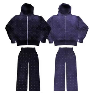 Conjunto Deportivo Vintage con Lavado Ácido para Hombre, Sudadera con Capucha y Pantalones Deportivos de Algodón Grueso, Ropa Urbana, Venta al por Mayor en Grandes Cantidades - Product Image 1