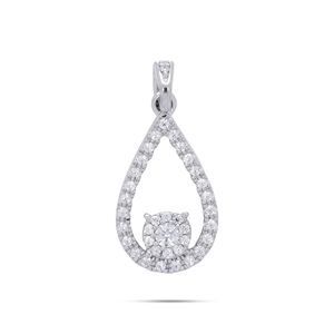 Pendentif en moissanite ronde en forme de goutte d'eau en argent sterling et or, cadeau adorable - Product Image 1
