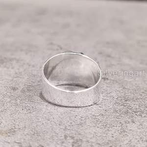 Bague pour femme en Tanzanite naturelle, pierre de naissance de décembre, large bande, bijoux faits à la main, argent sterling 925 - Product Image 6