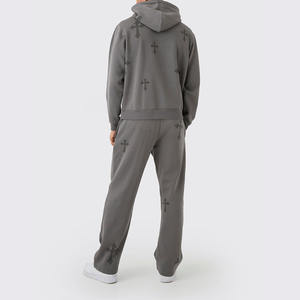 ชุดวอร์มลำลองแบบสวมใส่สบายสำหรับฤดูหนาว พิมพ์โลโก้ได้ตามต้องการ สำหรับผู้ชาย ผู้หญิง และทุกเพศ เหมาะสำหรับการฝึกซ้อม ออกกำลังกาย ฟิตเนส รับผลิตแบบ OEM และขายส่ง - Product Image 3