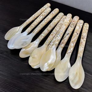 Natural Seashell Spoon and <b>Fork</b> Vietnam Supplier Made from Mother of Pearl Handcrafted for Gift Shops and Decor Use - Product Image 6