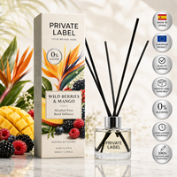 Diffuseur de parfum botanique aux baies sauvages et mangue, marque privée, 100 ml, OEM |   Parfum d'ambiance Mikado sans alcool |   Espagne UE