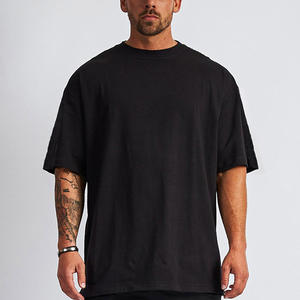 Nueva colección de primavera/verano para hombre/mujer, camiseta de manga corta holgada transfronteriza, Material de algodón de Color negro sólido Simple - Product Image 4