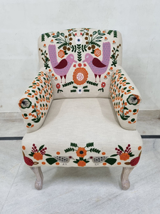 เก้าอี้เย็บปักด้วยมือสไตล์อินเดียสำหรับบ้านสำนักงานห้องนั่งเล่นตกแต่งแบบออตโตมานเก้าอี้หุ้มเบาะมือที่สลับซับซ้อน - Product Image 4