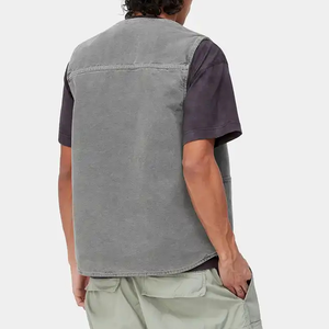 Chaleco de invierno de cuero de alta calidad personalizado para hombre para uso informal al aire libre estilo de decoración para motos Chaleco de lona - Product Image 4