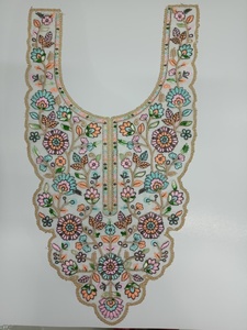 Majestic Net Fabric Indian Gown Kurti Blouse-Patchs de broderie à paillettes élégants fabriqués à la main col de cou couture pour élégant - Product Image 6