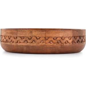 Bol en acacia véritable forme ronde bols à salade en bois conception multifonction bol de présentation et de service de fruits en bois écologique - Product Image 1