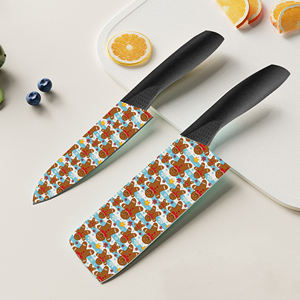 Couteau de chef personnalisé en stock, lame en céramique, manche en plastique, outil de cuisine durable, haute qualité, approvisionnement en gros, livraison rapide - Product Image 1