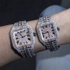 Reloj Mecánico de Lujo con Diamantes Moissanite VVS para Hombre, Estilo Hip Hop Completamente Blanco, Reloj Personalizado de Oro, Plata y Cristal - Product Image 3