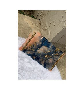 Plateau à bijoux en résine époxy Plateau à dessert pour pain de restaurant écologique Accessoires de cuisine simples Plateau de meilleure qualité - Product Image 1