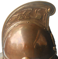 Casque de pompier médiéval en laiton massif, casque de pompier MFB, costume de pompier vintage, casque de pompier standard brun antique