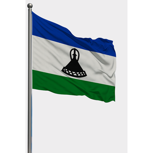 Drapeau extérieur du Lesotho en polyester durable avec graphiques imprimés numériquement, bannières personnalisables - Product Image 1