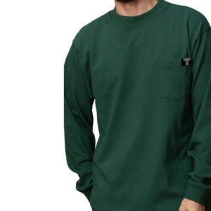 Dernier modèle T-shirt de sport à manches longues pour hommes 100% coton Logo personnalisé quantité minimale de commande bas Stock en gros uni - Product Image 2