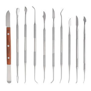 QNQ profesional 10 Uds cuchillo de cera de doble punta de acero inoxidable Kit de espátula de mezcla instrumentos quirúrgicos dentales herramientas de tallador Dental - Product Image 6