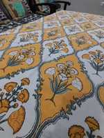 Nappe en coton imprimé à la main élégante de style indien, nappe florale pour table à manger, belle décoration de table à manger imprimée