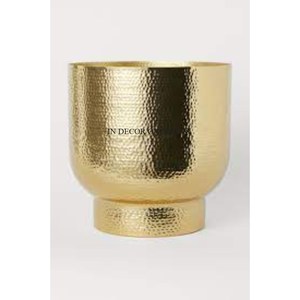 กระถางอลูมิเนียมทรงกลมเคลือบทองเกรดสูงสำหรับตกแต่งสวนและบ้าน - Product Image 5