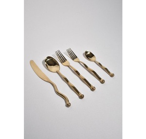 Colección de cubiertos de acero inoxidable de comedor fino Juego de comedor de cubiertos de acero inoxidable contemporáneo de lujo - Product Image 2