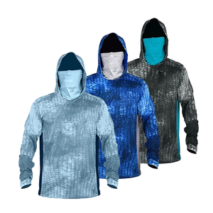 Custom Hooded Fishing <b>Shirt</b> Sublimated <b>Long</b> <b>Sleeve</b> Fishing <b>Hoodies</b> Breathable Upf50+ Uv Quick Dry Fishing <b>Shirts</b> Mask for Men - Product Image 1