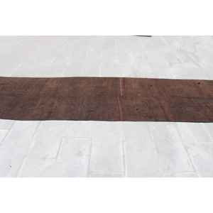 Alfombra turca de 3.3x13.7 pies, alfombra vintage marrón con motivos de plantas y árboles - Product Image 3