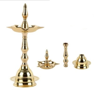 เชิงเทียนทองเหลืองน้ำมัน pooja/ทองเหลือง Diya โคมไฟน้ำมันผู้ถือ/ทองเหลืองโบราณเชิงเทียน - Product Image 1