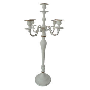 Portavelas pequeño de tendencia, 5 brazos, Color níquel plateado, sala de estar, mesa de comedor, decoración del hogar, portavelas - Product Image 5