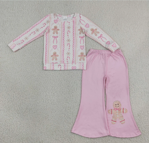 Ensemble de pyjama décontracté pour filles, imprimé gingembre rose, sans manches, écologique, pantalon confortable en spandex/polyester, vêtements de nuit - Product Image 4