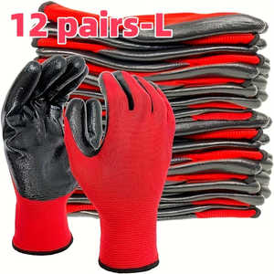 6/12 Pares de Guantes de Trabajo de Poliéster, Guantes de Seguridad y Trabajo para Todas las Actividades al Aire Libre, para Uso en Jardinería - Product Image 4