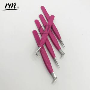 Pinzas de Punta de Fibra en Oferta, Pinzas de Acero Inoxidable para Extensión de Pestañas con Volumen en Racimo de 90 Grados para Extensión de Pestañas RMI - Product Image 4