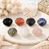 Miniature Coquillage Sculpté en Cristal, Ornement en Pierre Naturelle Polie pour Décoration de Plage, Présentation et Cadeau