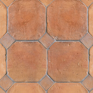 Carrelage de sol rustique en terre cuite fait main, octogones et points, pour terrasse extérieure et cour de villa - Product Image 3