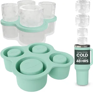 AB and CO-LIVING 4-<b>Ring</b> Silicone <b>Ice</b> Cube Tray For Stanley Cup With Lid And, 40 oz - Product Image 1