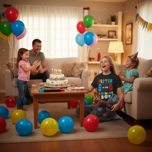 Camiseta familiar a juego para el cumpleañero con diseño de hermana para una ocasión divertida y festiva - Product Image 3