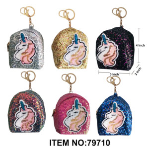 กระเป๋าสะพายหลังขนาดเล็กรูปยูนิคอร์นโซ่3 "X2" X4 "300ชิ้น /cs พวงกุญแจคริสตัล - Product Image 1